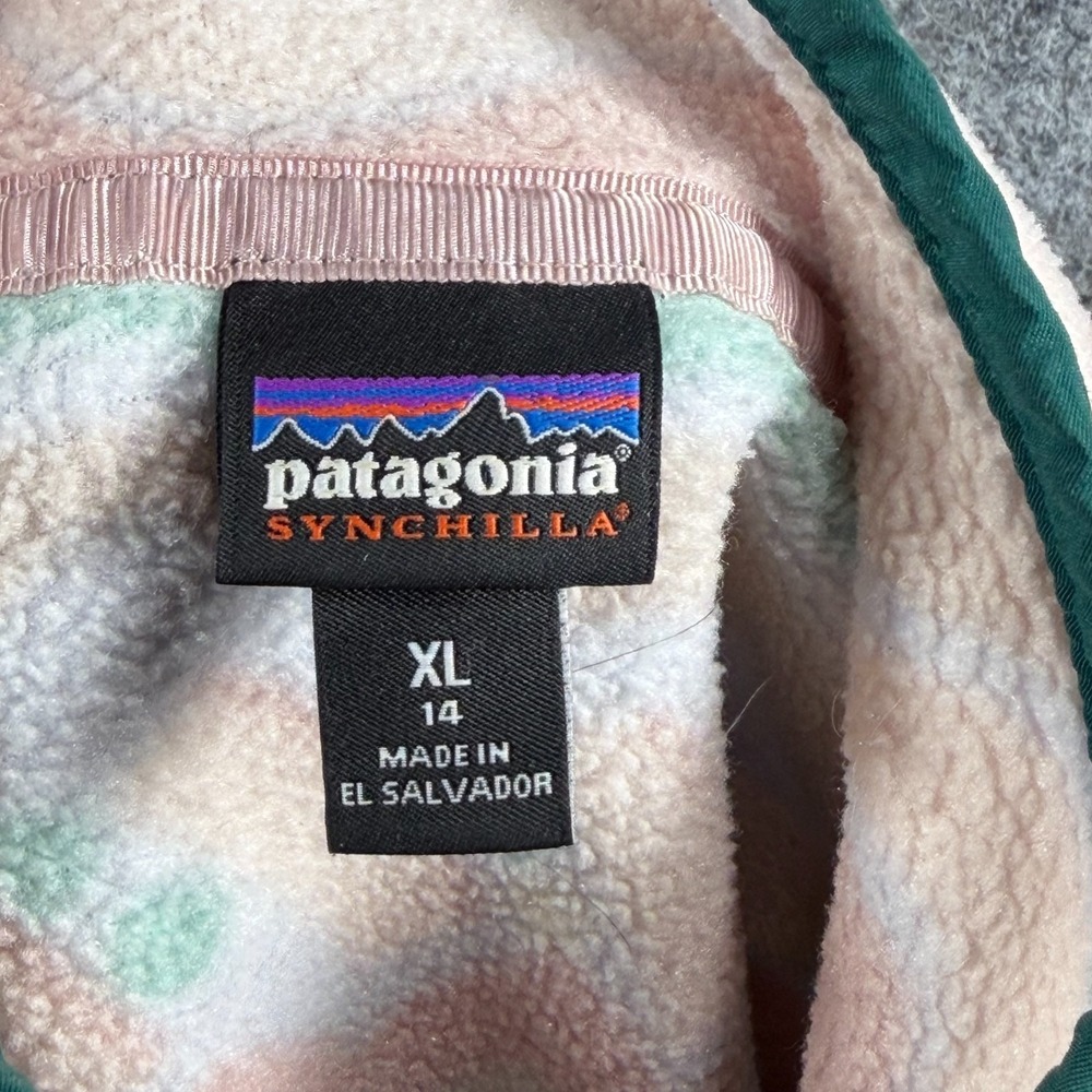 Patagonia Synchilla Pullover Girls XL‎ Lofoten Geo Beluga Lightweight Snap-T - Picture 15 of 16